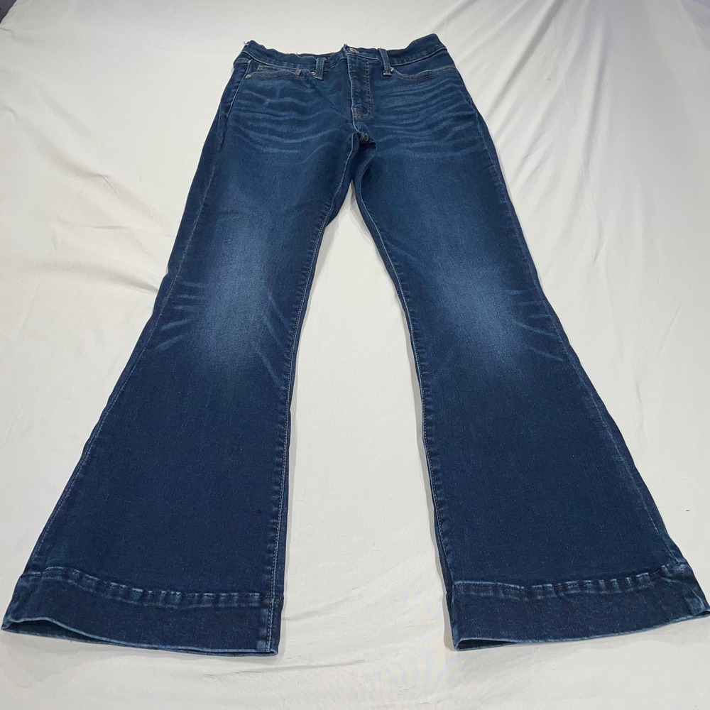 Lucky Brand Stevie High Rise Flare Jeans Dark Wash Blue Denim Womens 10/30A